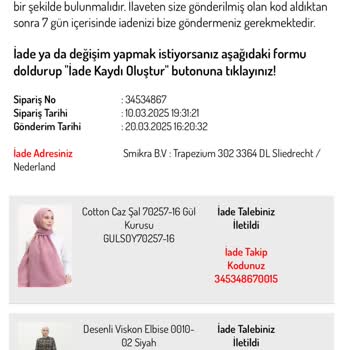 Almanya'ya İade Sorunu Ve Müşteri Hizmetleri Cevapsızlığı