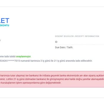 Finansal Teknoloji Şirketiyle Yaşanan İade Sorunu