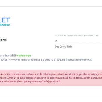 Finansal Teknoloji Şirketiyle Yaşanan İade Sorunu