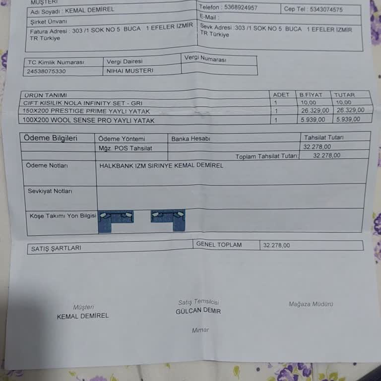 Yataş Bayisinden Aldığım Çeyiz Seti Teslim Edilmedi: Müşteri Mağduriyeti