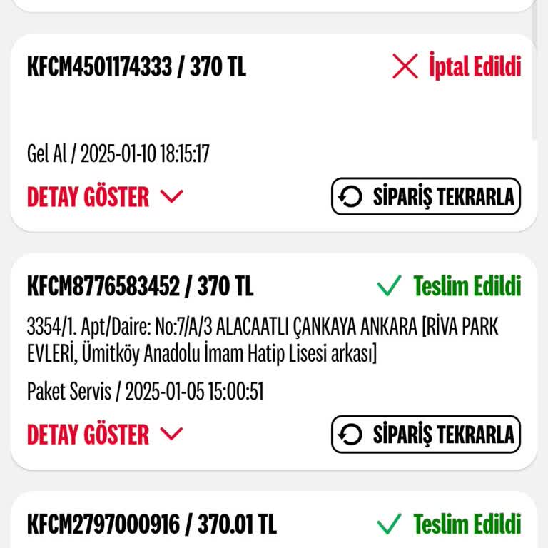 KFC'den İptal Edilen Siparişin İadesi 3 Aydır Yapılmadı