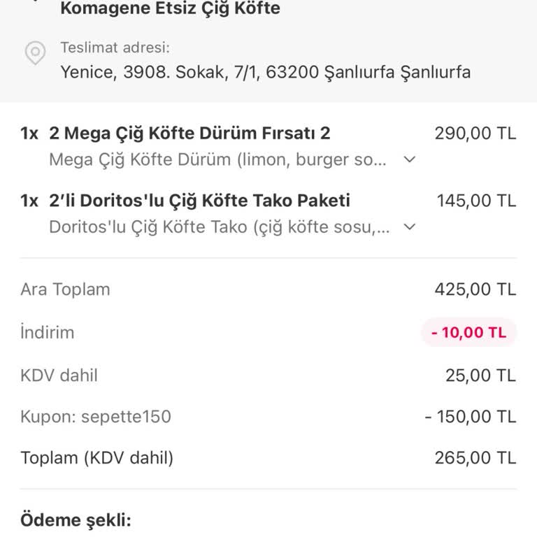 Yağışsız Günde İptal Edilen Sipariş Üzerine Değerlendirme