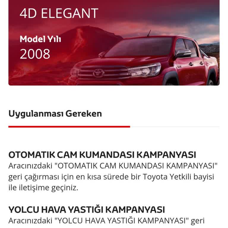 Toyota'nın Geri Çağırma Sorunu