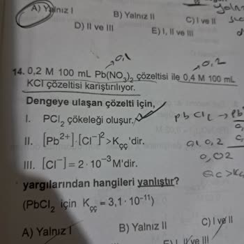 MEB AGS Kimya Kitabında Tekrar Eden Sorular Ve Hatalı Çözümler