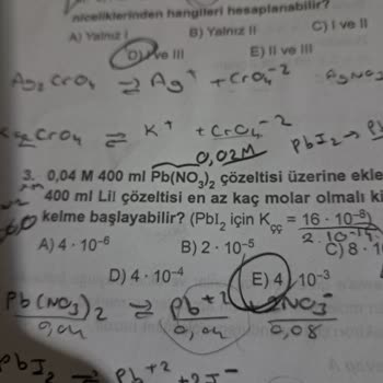 MEB AGS Kimya Kitabında Tekrar Eden Sorular Ve Hatalı Çözümler