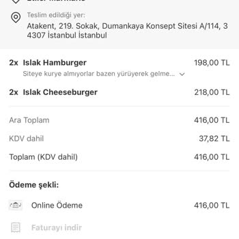 Yemeksepeti'nde Teslim Edilmeyen Sipariş Sorunu