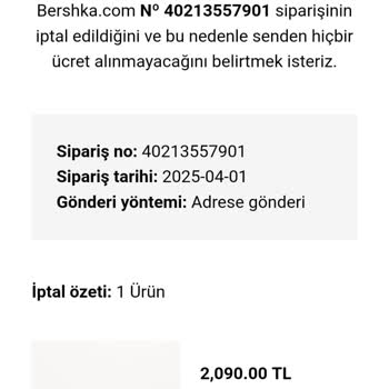 Bershka Siparişim İptal Edildi, Para İadesi Yok