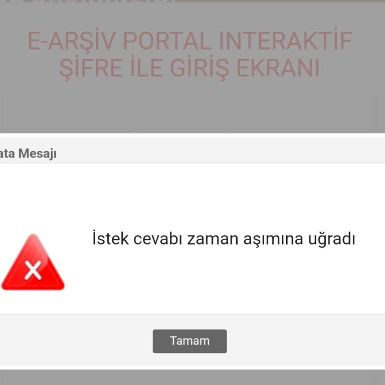 E-Arşiv Portalına Girişte Zaman Aşımı Sorunu