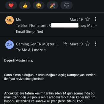 Fiyat İndirimi Sonrası Verilmeyen Hediye Çeki