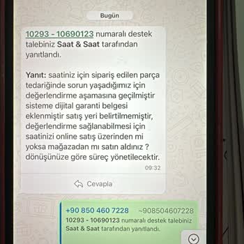 Versace Saatte Garanti Sorunu Ve İlgisizlik