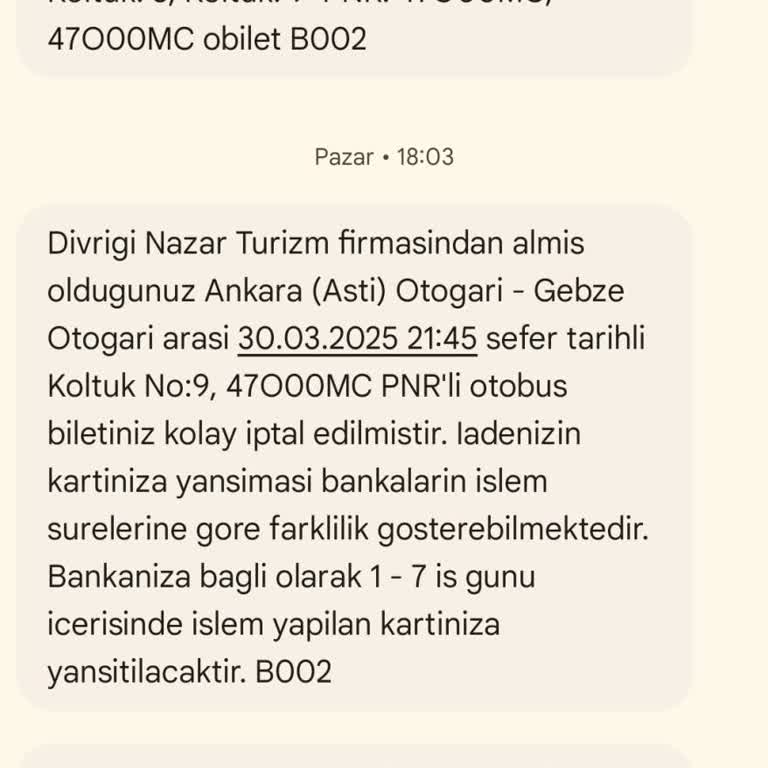 Bilet İptalinde Yaşanan Sorun Ve Saygısız Müşteri Hizmetleri