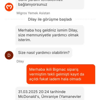 Migros Yemek'te Eksik Sipariş Ve Yetersiz Çözüm