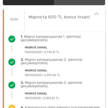 Migros 600 Bonus Kampanyasında Eksik Bonus Problemi