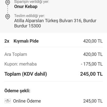 Bayramda Sipariş Verdim, Teslim Edilmedi