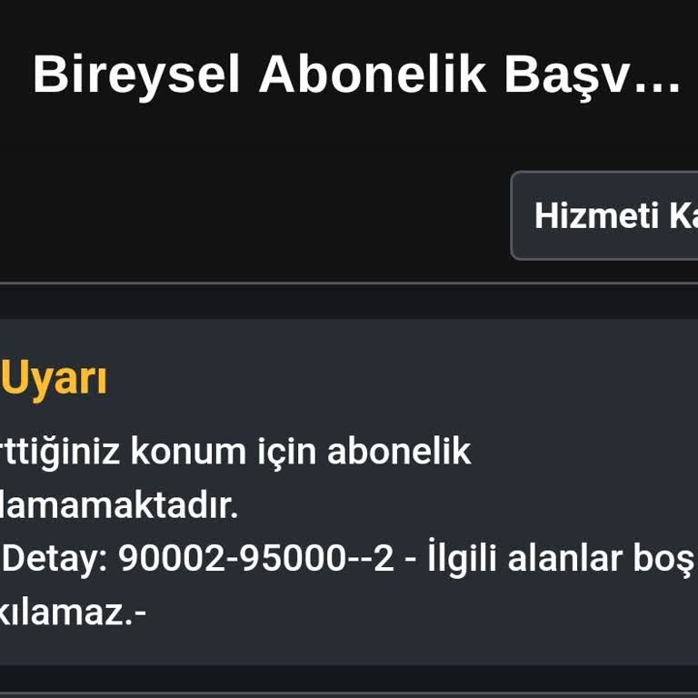 Elektrik Aboneliği Başvurusunda Sürekli Hata