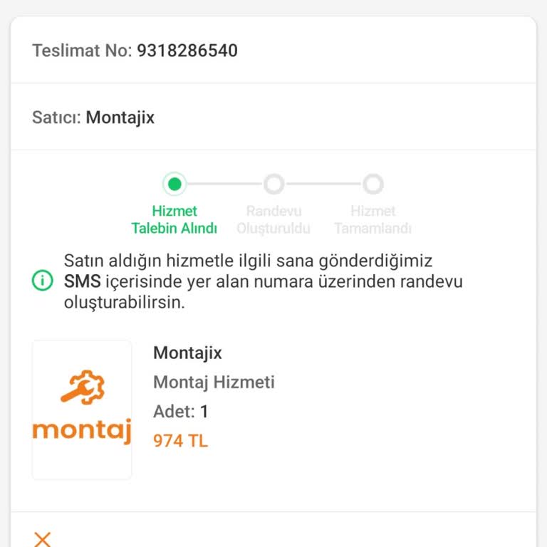 Trendyol'dan Alınan Montaj Hizmetinin İptal Edilememesi