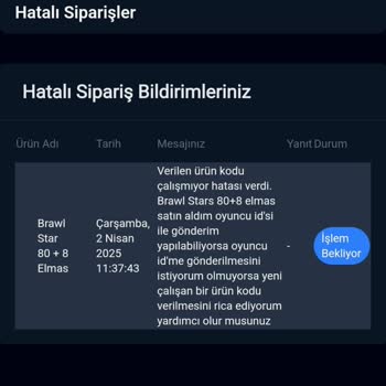 Elmas Paketinde Kod Sorunu Ve İade Talebi