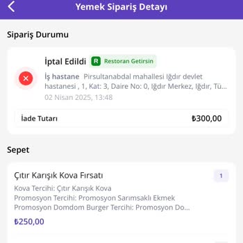 Domino's Pizza'dan Sipariş İptali Ve Müşteri Memnuniyetsizliği