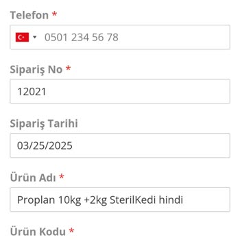 Kedi Maması Siparişi Teslim Edilmedi, İade Talebi
