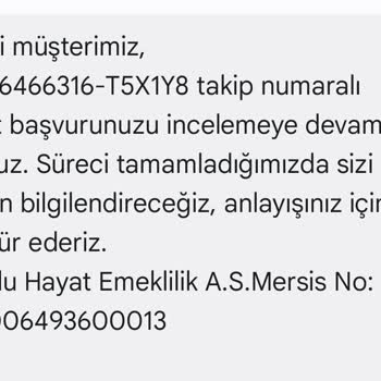Anadolu Hayat Emeklilik'te Müşteri Hizmetleri Sorunu