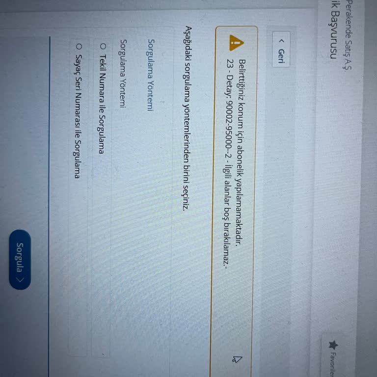 CK Boğaziçi Elektrik Online Başvuru Hatası