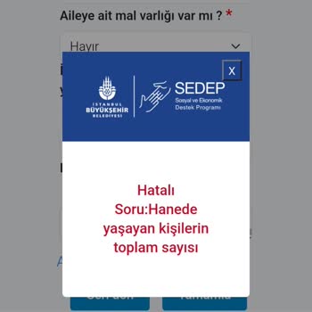 Sosyal Yardım Başvurusunda Hane Kişi Sayısı Hatası