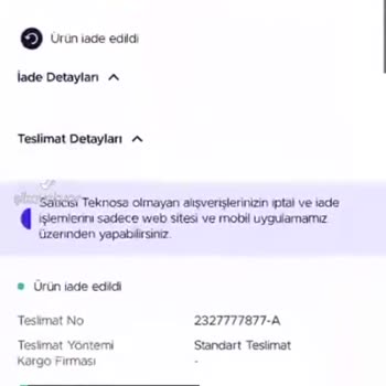 Teknosa'nın Sorumluluk Almaması