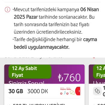 Vodafone Tarife Ücretlerinde Adaletsizlik