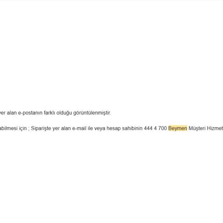 Beymen Müşteri Hizmetleri İle Çözüm Bulamama Sorunu