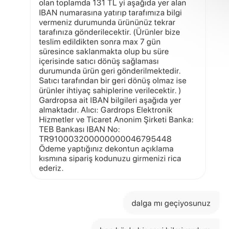 Gardrops İade Sürecinde Adres Ve Ücret Sorunu
