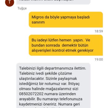 Migros'ta Fiş Farkı Ve Canlı Destek Sorunu
