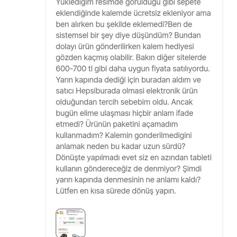 Eksik Ürün Ve Yanıltıcı Teslimat Vaadi Mağduriyeti