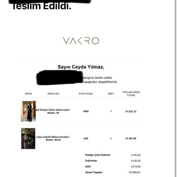 Vakronline'dan Eksik Ürün Ve Cevapsız İletişim Krizi