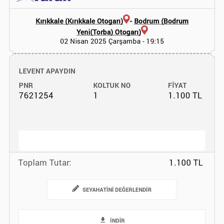 Otobüsün Kırıkkale Otogarına Uğramaması