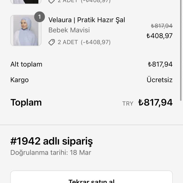 Kayıp Şal Siparişi Ve İade Talebi