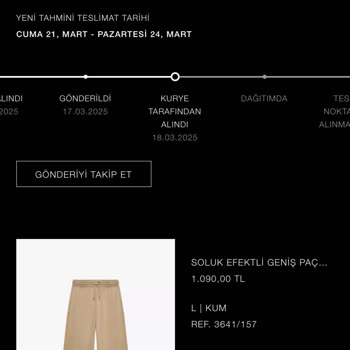 Zara'dan Teslimat Ve İade Sorunu