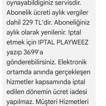 Playweez Aboneliği İptal Sorunu Ve Haksız Ücret Kesintisi