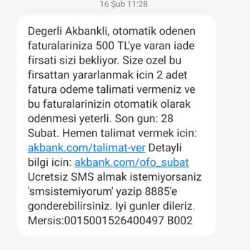 Akbank Kampanya Bilgilendirmesi Ve Geri Ödeme Sorunu