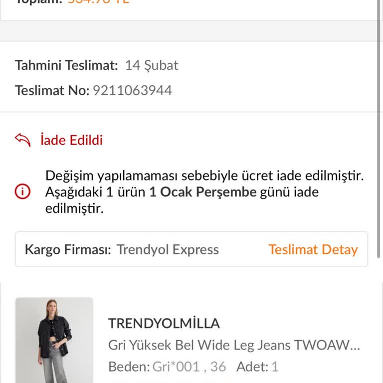 Trendyolmilla İade Sürecinde Müşteri Mağduriyeti
