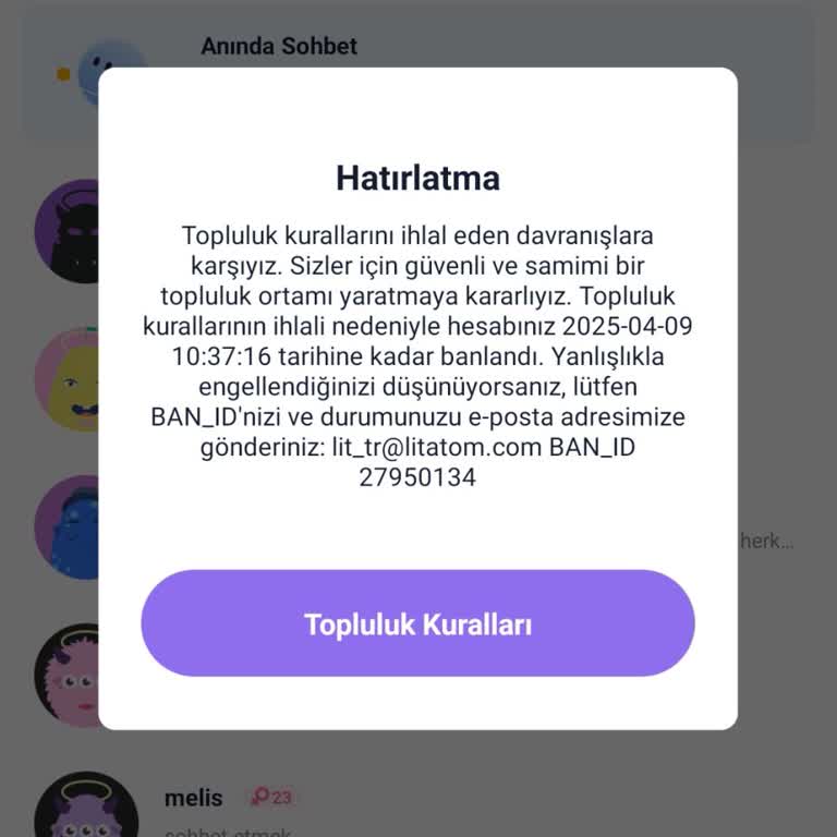 Sebepsiz Yere Alınan Banın Kaldırılması