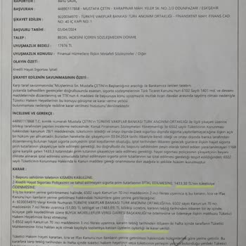 VakıfBank Kredili Hayat Sigortası İptali Ve İcra Takibi Sorunu