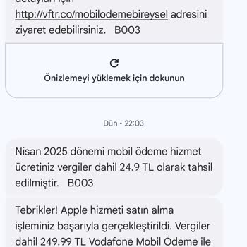 Vodafone Pay Yanlış Faturalandırma Sonucu Mağduriyet