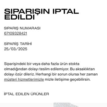 Yanıltıcı Sipariş Bildirimleri Ve İptal Edilen Ürünler