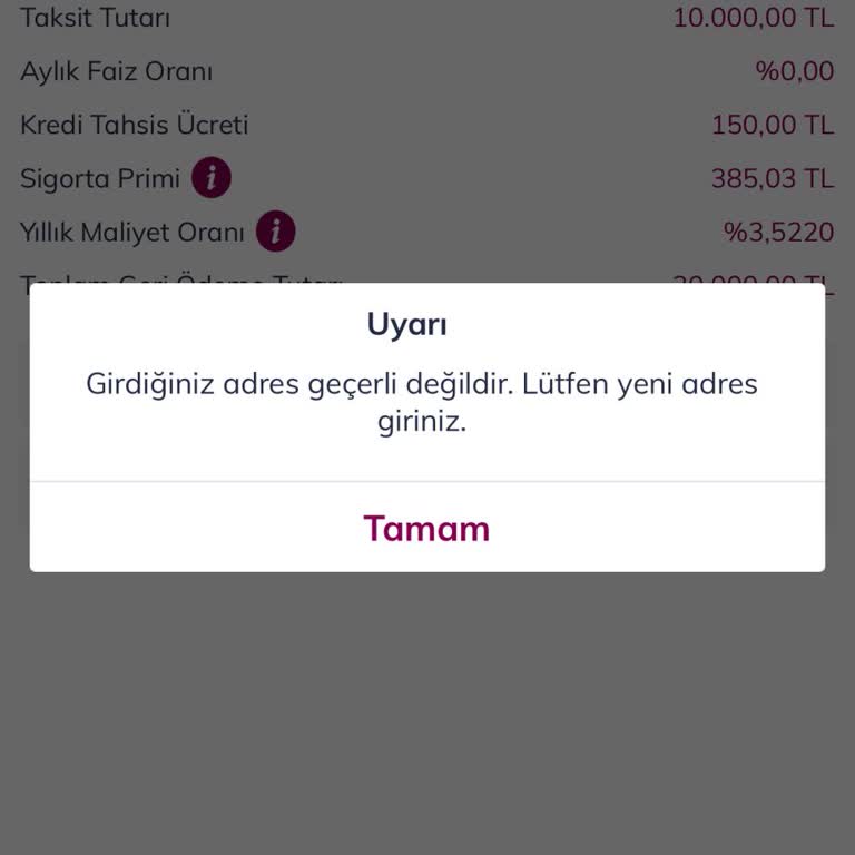 QNB Kredi Başvurusunda Adres Hatası Sorunu