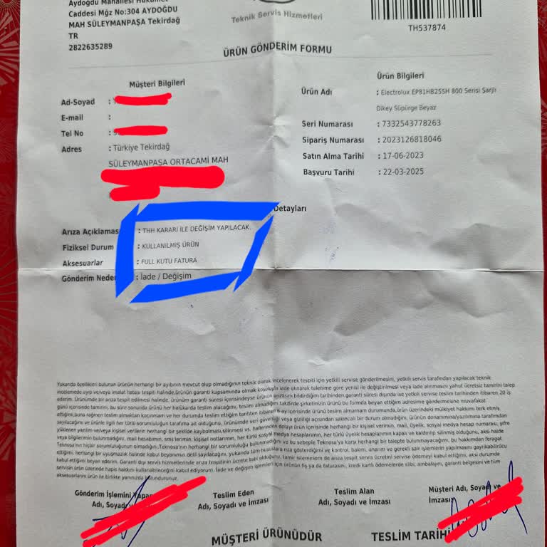 Teknosa'nın Electrolux Süpürge Değişim Sürecindeki Aksaklıkları