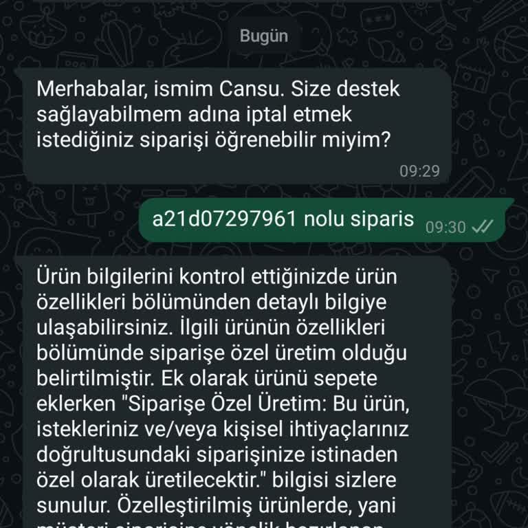 Bayram Tatilinde İptal Edilemeyen Sipariş Sorunu