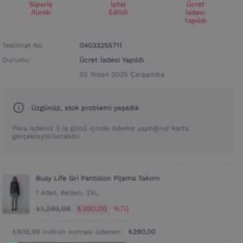 Penti Stokta Olan Ürünü İptal Edip Göndermiyor!