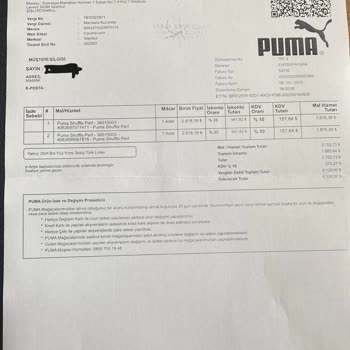 Puma Ürününde Dikiş Problemi Ve Yetersiz Müşteri Hizmetleri