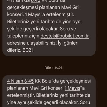 İptal Edilen Konser İçin Bilet İadesi Sorunu