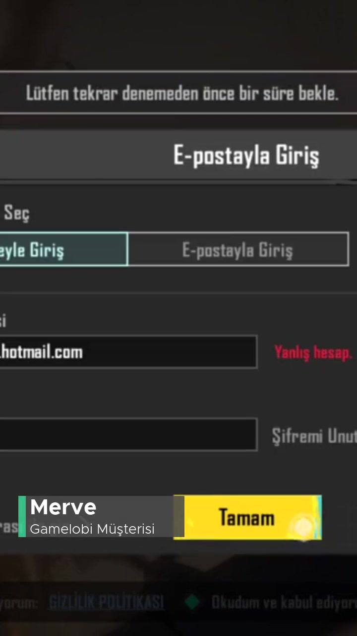Gamelobi Şifre Yanlış Hesaba Giremiyorum videonun kapak resmi